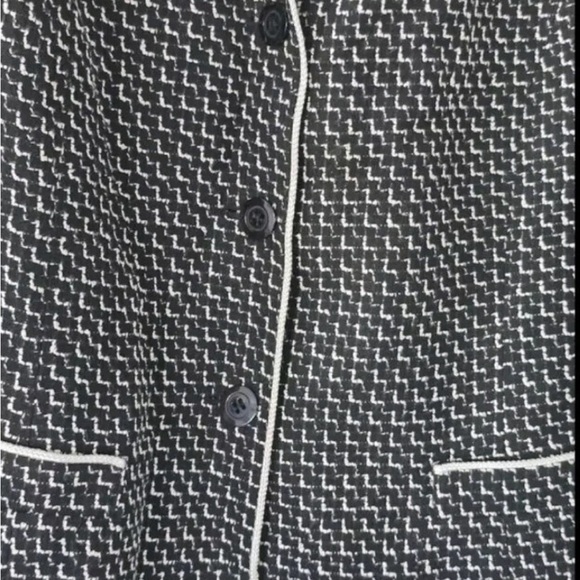 Talbots Tweed Jacket P10 Women Black White 3Button Long Sleeve Excellent - Picture 2 of 9